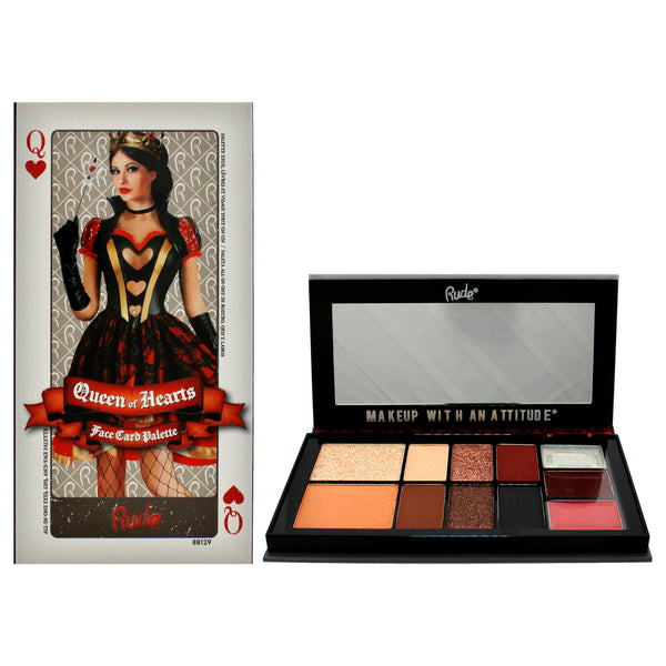 Rude Cosmetics Face Card Palette - Queen of Hearts by Rude Cosmetics for Women - 0.51 oz Makeup