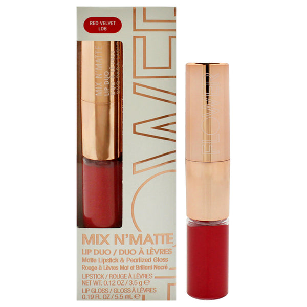 Flower Beauty Mix N Matte Lip Duo - LD6 Red Velvet by Flower Beauty for Women - 1 Pc 0.12 oz Lipstick, 0.19 oz Lip Gloss
