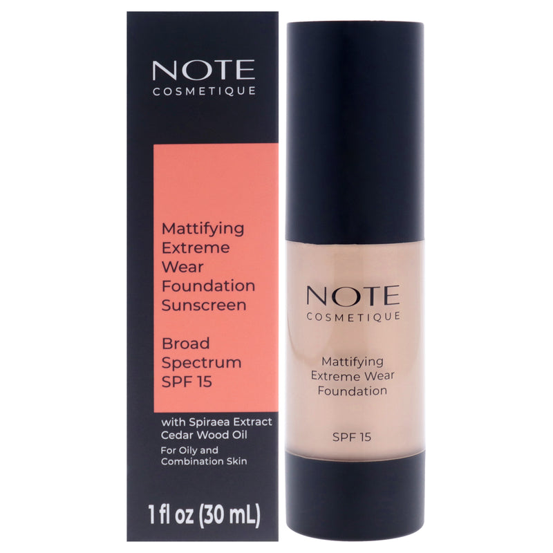 Note Cosmetique Mattifying Extreme Wear Foundation SPF 15 - 100 Cashmere Beige by Note Cosmetique for Women - 1 oz Foundation