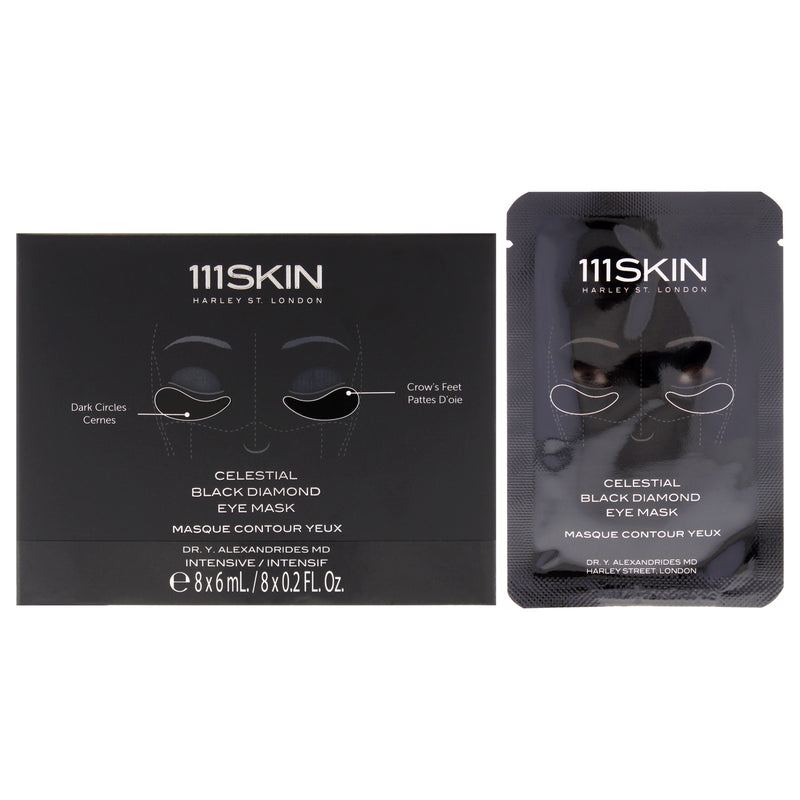 111Skin Celestial Black Diamond Eye Mask by 111Skin for Unisex - 8 Pc Mask