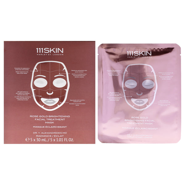 111Skin Rose Gold Brightening Facial Treatment Mask by 111Skin for Unisex - 5 Pc Mask