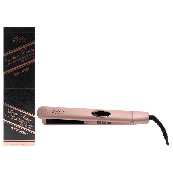 Aria Beauty Infrared Hair Straightener - Rose Gold by Aria Beauty for Women - 1 Inch Flat Iron