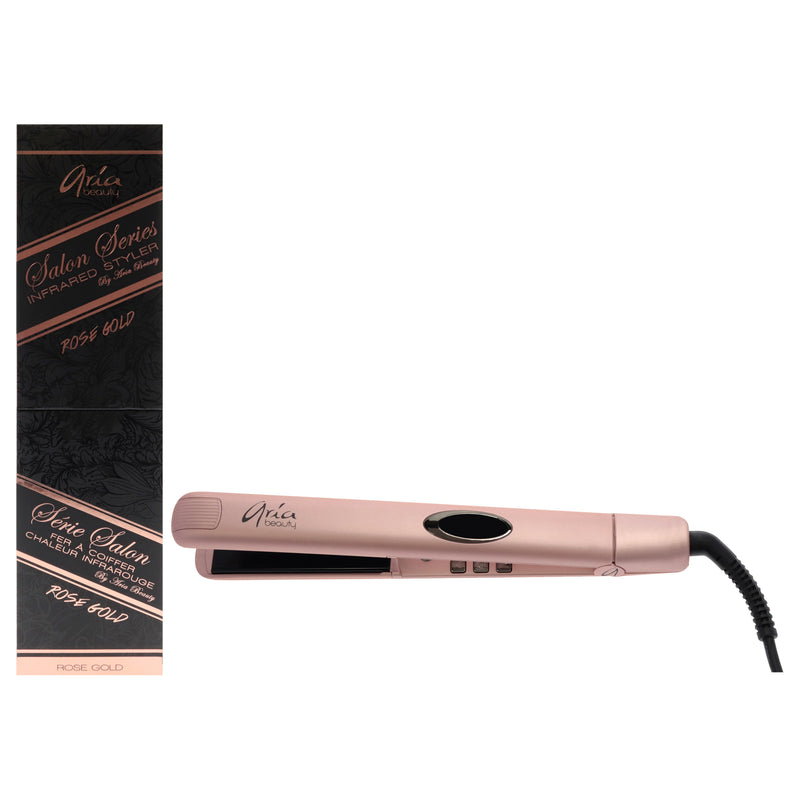 Aria Beauty Infrared Hair Straightener - Rose Gold by Aria Beauty for Women - 1 Inch Flat Iron