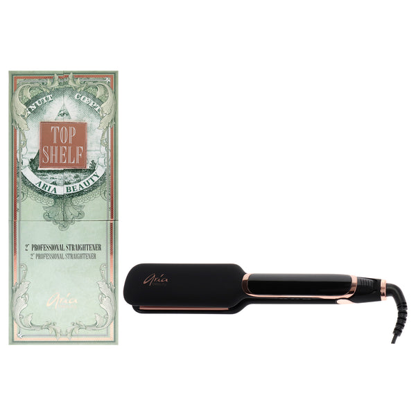 Aria Beauty Top Shelf Infrared Hair Straightener - Black by Aria Beauty for Women - 2 Inch Flat Iron