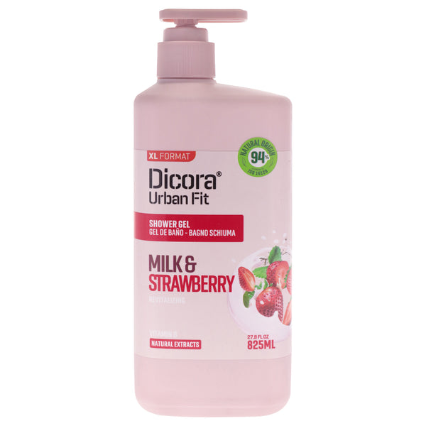 Dicora Urban Fit Shower Gel - Milk and Strawberry by Dicora Urban Fit for Unisex - 27.8 oz Shower Gel