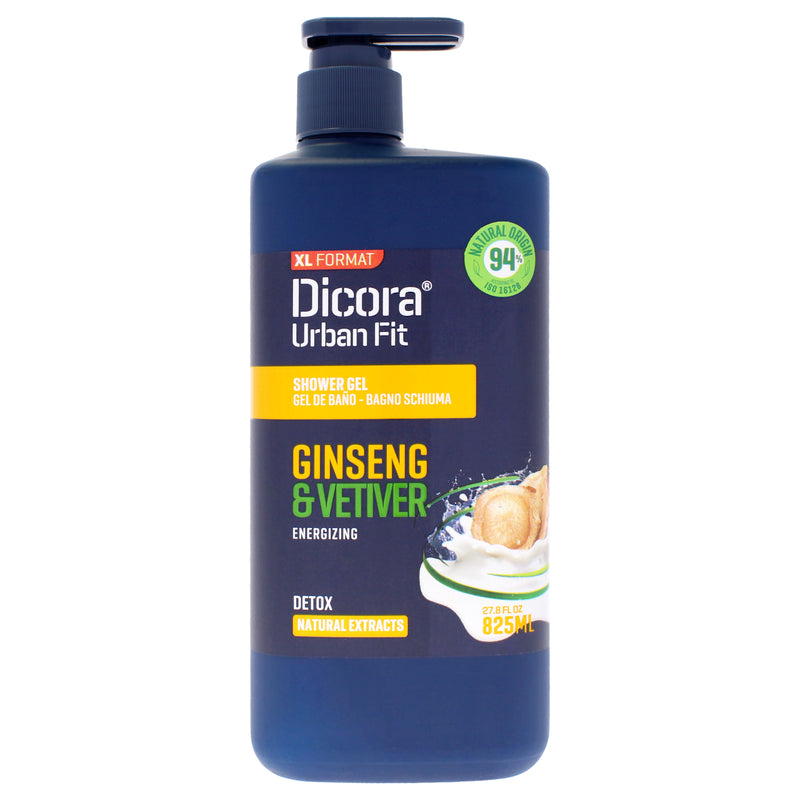Dicora Urban Fit Shower Gel - Ginseng and Vetiver by Dicora Urban Fit for Unisex - 27.8 oz Shower Gel