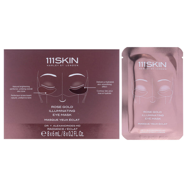111Skin Rose Gold Illuminating Eye Mask by 111Skin for Unisex - 8 Pair Mask