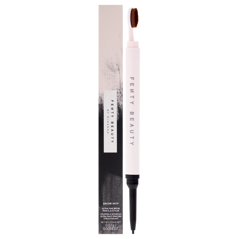 Fenty Beauty Brow MVP Ultra Fine Brow Pencil and Styler - Deep Black by Fenty Beauty for Women - 0.002 oz Eyebrow Pencil