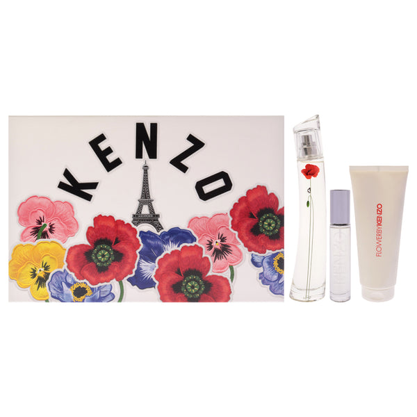Kenzo Flower La Recolte Parisienne by Kenzo for Women - 3 Pc Gift Set 2.5oz EDP Spray, 2.5oz Body Milk, 0.33oz EDP Spray (Mini)