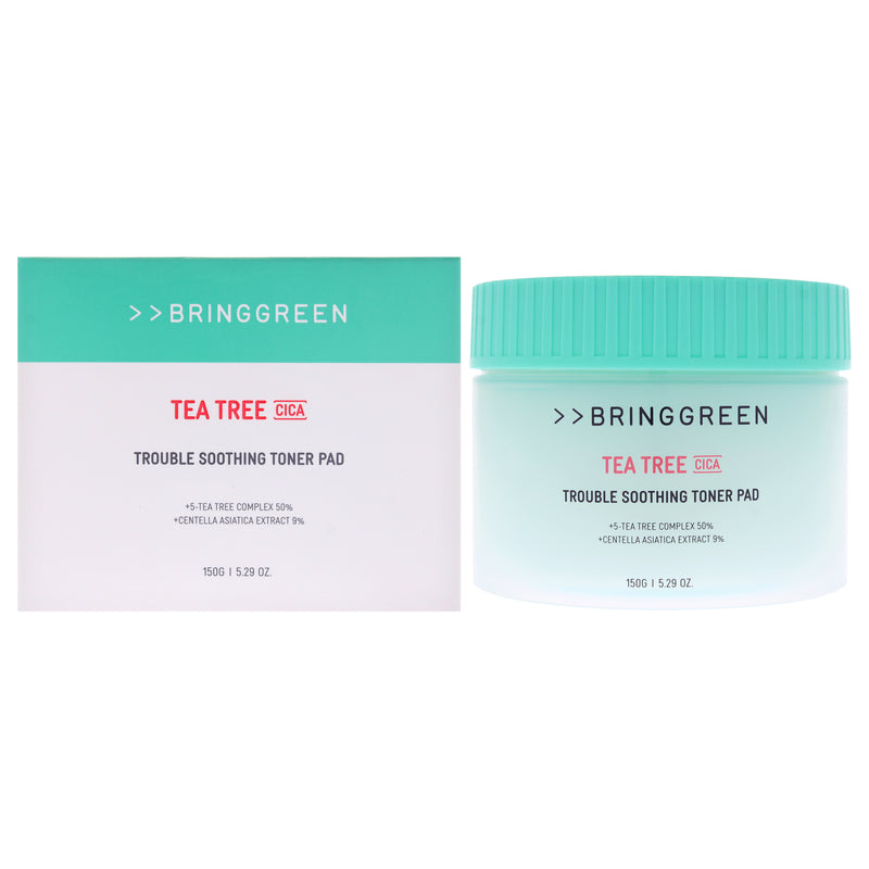 Bring Green Trouble Soothing Toner Pad - Tea Tree Cica by Bring Green for Women - 90 Pc Pads