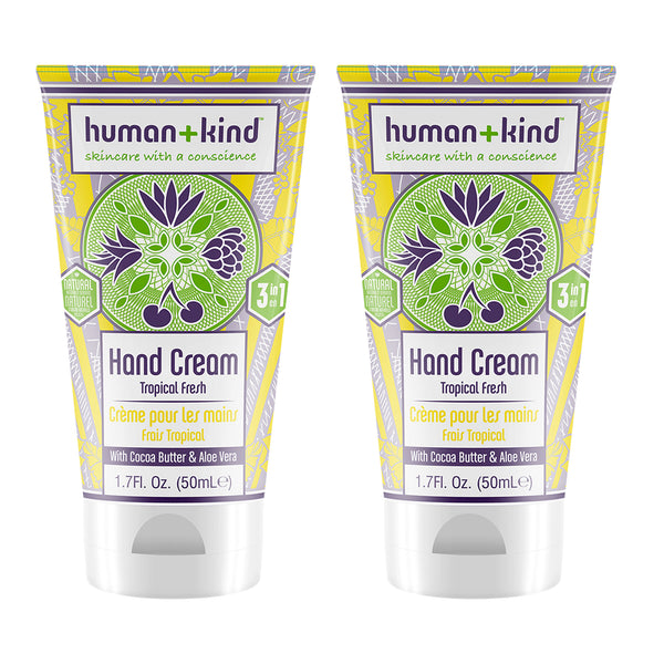 Human+Kind Hand-Elbow-Feet Cream - Tropical Fresh - Pack of 2 by Human+Kind for Unisex - 1.7 oz Cream
