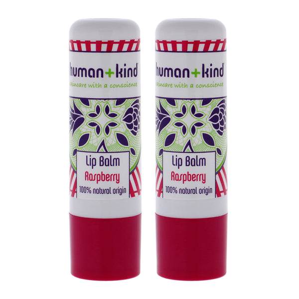 Human+Kind Lip Balm - Raspberry - Pack of 2 by Human+Kind for Unisex - 0.17 oz Lip Balm