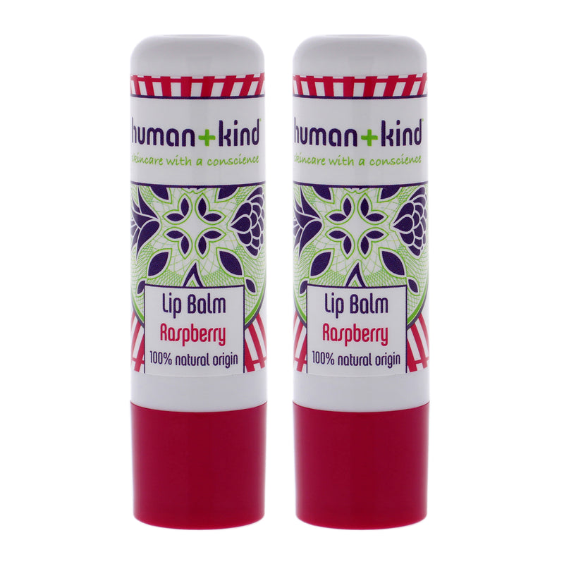 Human+Kind Lip Balm - Raspberry - Pack of 2 by Human+Kind for Unisex - 0.17 oz Lip Balm