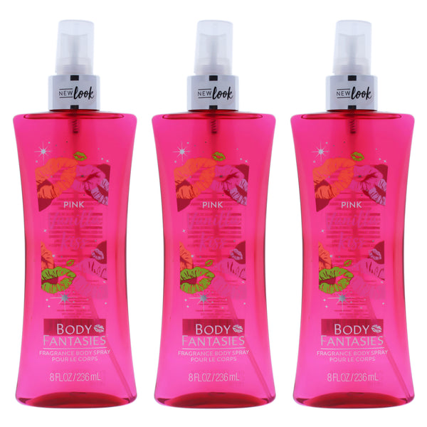 Body Fantasies Pink Vanilla Kiss by Body Fantasies for Women - 8 oz Body Spray - Pack of 3