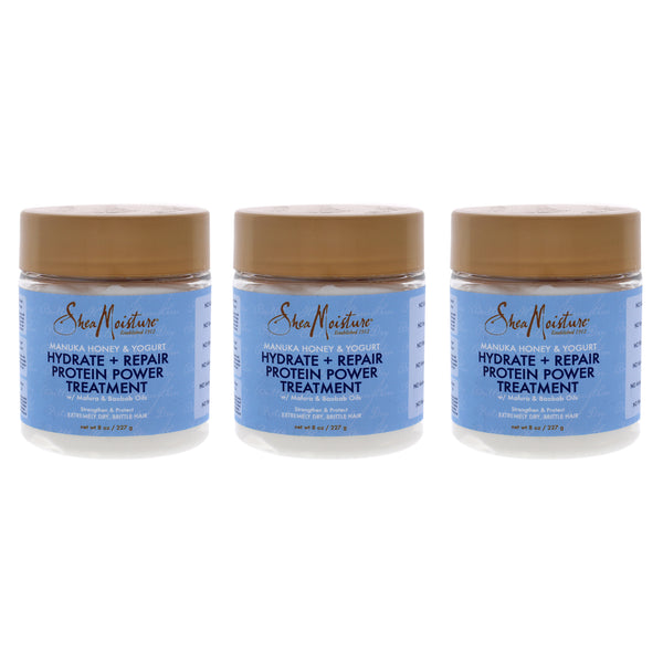 Shea Moisture Manuka Honey and Yogurt Hydrate Plus Repair Protein Power Treatment by Shea Moisture for Unisex - 8 oz Treatment - Pack of 3