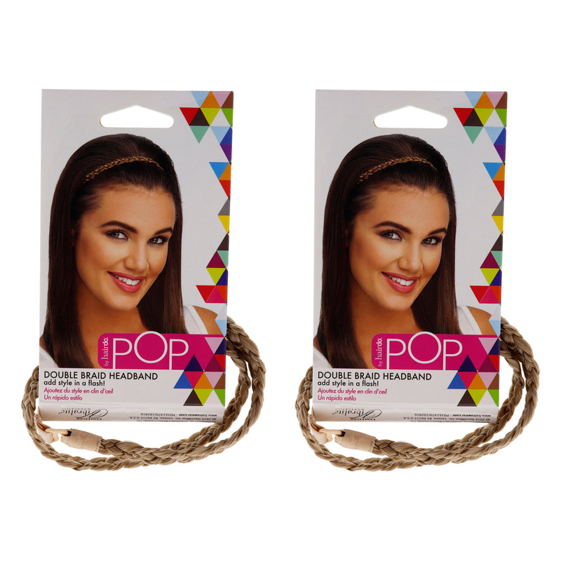 Hairdo Pop Double Braid Headband - R14 88H Golden Wheat by Hairdo for Women - 1 Pc Hair Band - Pack of 2