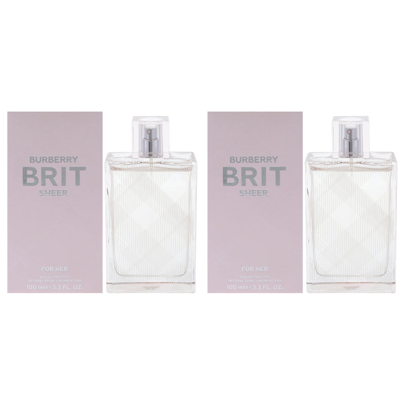 Burberry Burberry Brit Sheer by Burberry for Women - 3.3 oz EDT Spray - Pack of 2