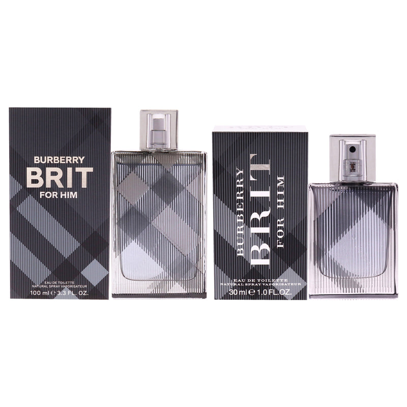 Burberry Burberry Brit Kit by Burberry for Men - 2 Pc Kit 1oz EDT Spray, 3.3oz EDT Spray