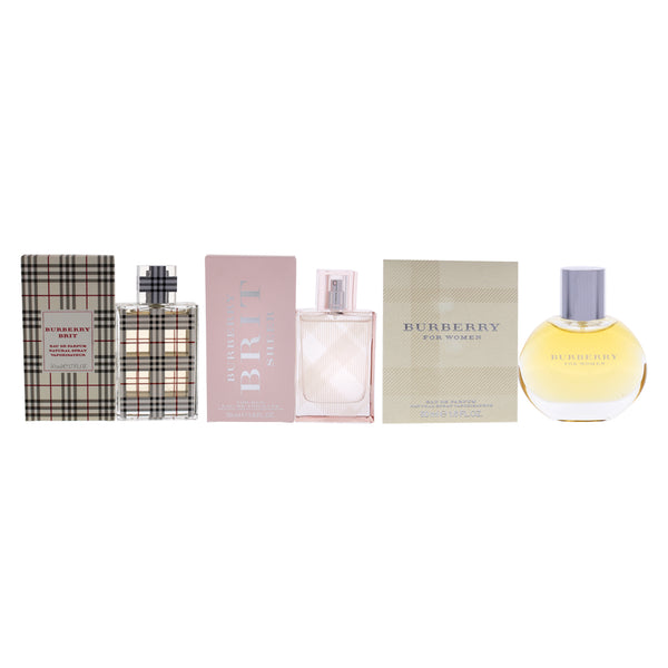 Burberry Burberry Fragrance Kit by Burberry for Women - 3 Pc Kit 1.7oz Burberry EDP Spray, 1.6oz Burberry Brit Sheer EDT Spray, 1.7oz Burberry Brit EDP Spray