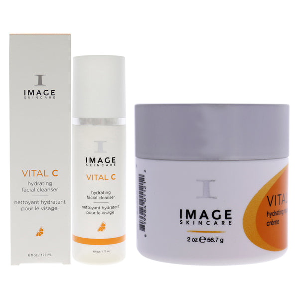 Image Vital C Hydrating Facial Cleanser and Vital C Hydrating Repair Creme Kit by Image for Unisex - 2 Pc Kit 6oz Cleanser, 0.5oz Gel