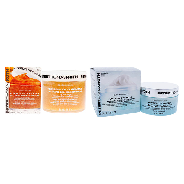 Peter Thomas Roth Pumpkin Enzyme Mask and Water Drench Hyaluronic Cloud Cream Kit by Peter Thomas Roth for Unisex - 2 Pc Kit 5.1oz Mask, 1.7oz Cream