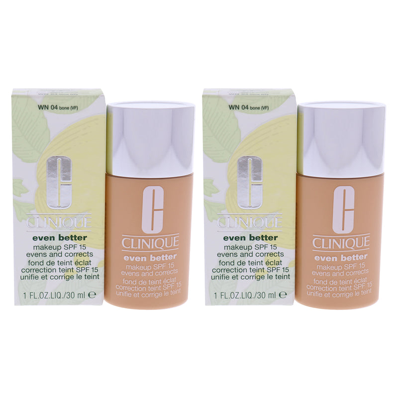 Clinique Even Better Makeup SPF 15 - WN 04 Bone by Clinique for Women - 1 oz Foundation - Pack of 2