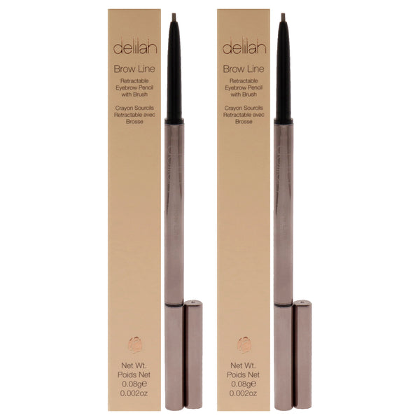 Delilah Brow Line Retractable Eyebrow Pencil With Brush - Ash by Delilah for Women - 0.002 oz Eyebrow - Pack of 2