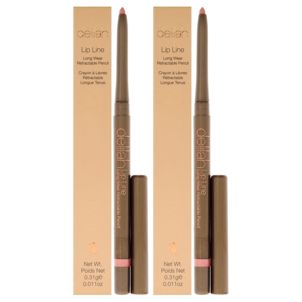 Delilah Lip Line Long Wear Retractable Pencil - Naked by Delilah for Women - 0.011 oz Lip Liner - Pack of 2