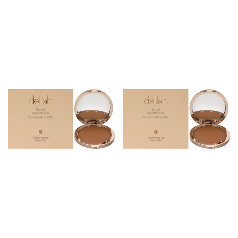 Delilah Sunset Compact Matte Bronzer - Light Medium by Delilah for Women - 0.39 oz Bronzer - Pack of 2