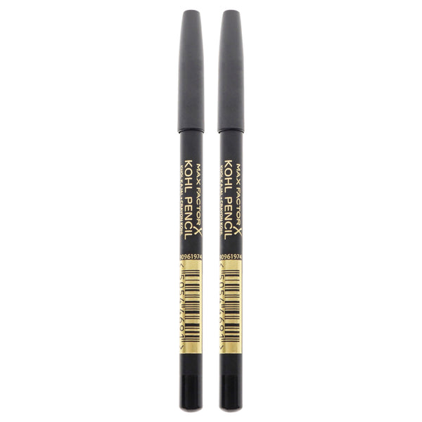 Max Factor Kohl Pencil - 020 Black by Max Factor for Women - 0.1 oz Eyeliner - Pack of 2