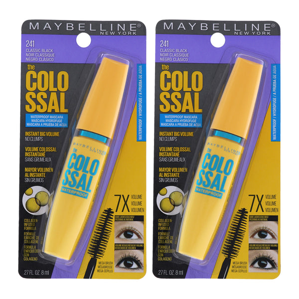 Maybelline The Colossal Volum Express Waterproof Mascara - # 241 Classic Black by Maybelline for Women - 0.27 oz Mascara - Pack of 2