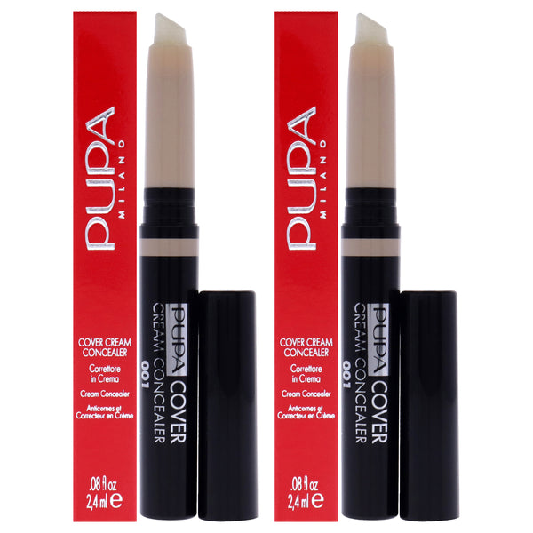 Pupa Milano Cover Cream Concealer - 001 Light Beige by Pupa Milano for Women - 0.08 oz Concealer - Pack of 2