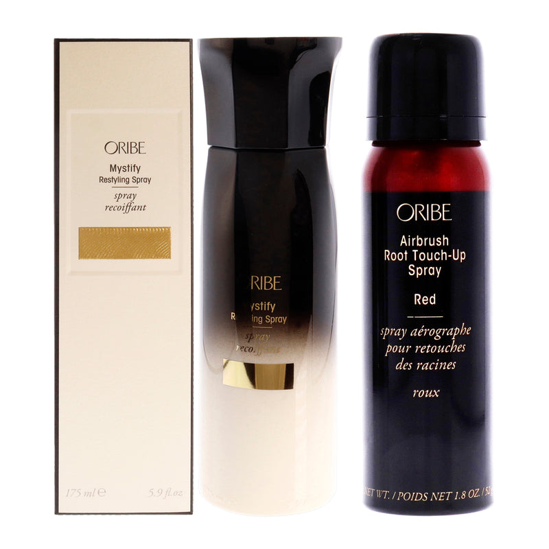 Oribe Mystify Restyling Spray and Airbrush Root Touch-Up Spray - Red Kit by Oribe for Unisex - 2 Pc Kit 5.9oz Spray, 1.8oz Hair Color