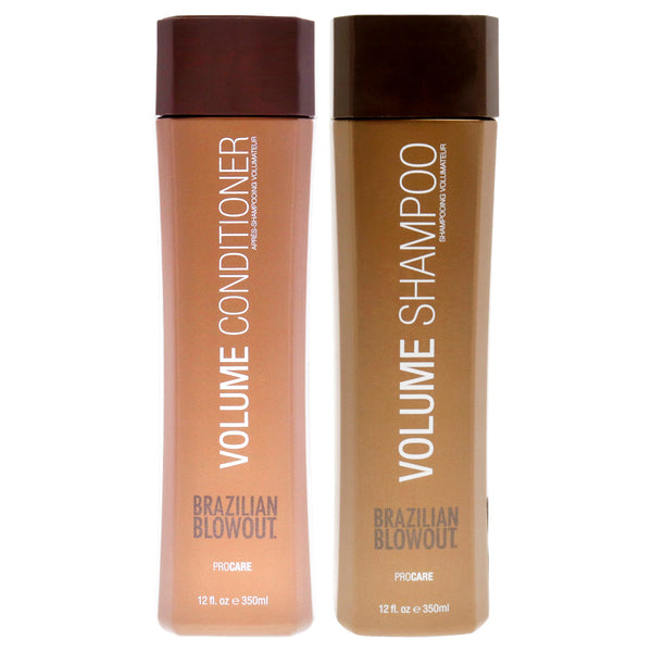 Brazilian Blowout Volume Shampoo and Conditioner Kit by Brazilian Blowout for Unisex - 2 Pc Kit 12oz Shampoo, 12oz Conditioner