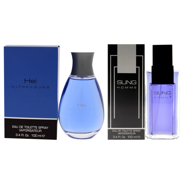 Alfred Sung Alfred Sung Kit by Alfred Sung for Men - 2 Pc Kit 3.4oz Sung EDT Spray, 3.4oz Hei EDT Spray