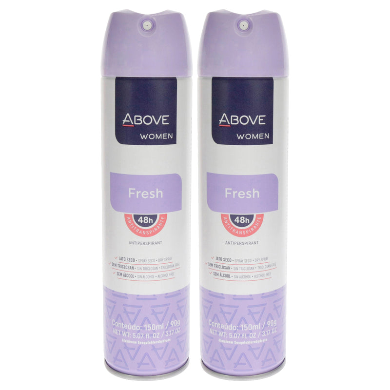 Above 48 Hours Antiperspirant Deodorant - Fresh by Above for Women - 3.17 oz Deodorant Spray - Pack of 2