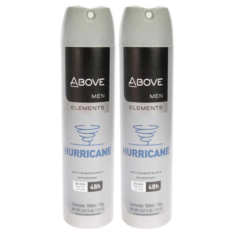 Above 48 Hours Element Antiperspirant Deodorant - Hurricane by Above for Men - 3.17 oz Deodorant Spray - Pack of 2