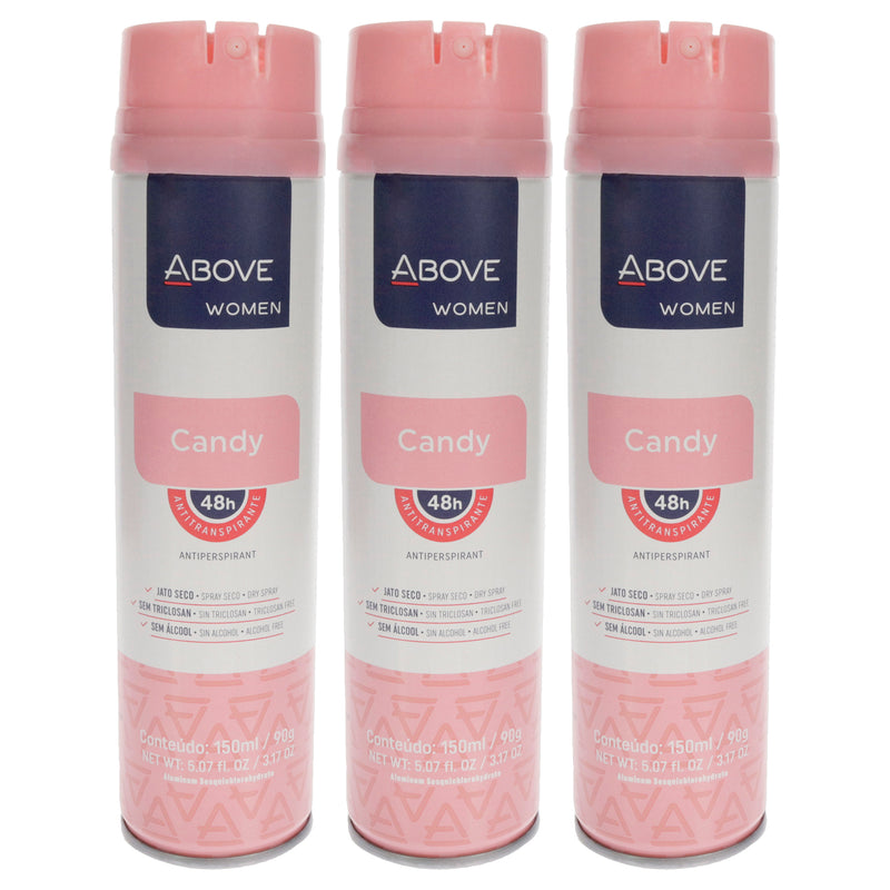 Above 48 Hours Antiperspirant Deodorant - Candy by Above for Women - 3.17 oz Deodorant Spray - Pack of 3