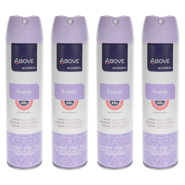 Above 48 Hours Antiperspirant Deodorant - Fresh by Above for Women - 3.17 oz Deodorant Spray - Pack of 4