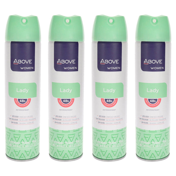 Above 48 Hours Antiperspirant Deodorant - Lady by Above for Women - 3.17 oz Deodorant Spray - Pack of 4