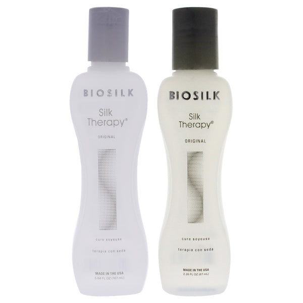 BioSilk Silk Therapy Serum and Silk Therapy Original Treatment Kit by Biosilk for Unisex -2 Pc Kit 5.64oz Serum, 2.26oz Treatment