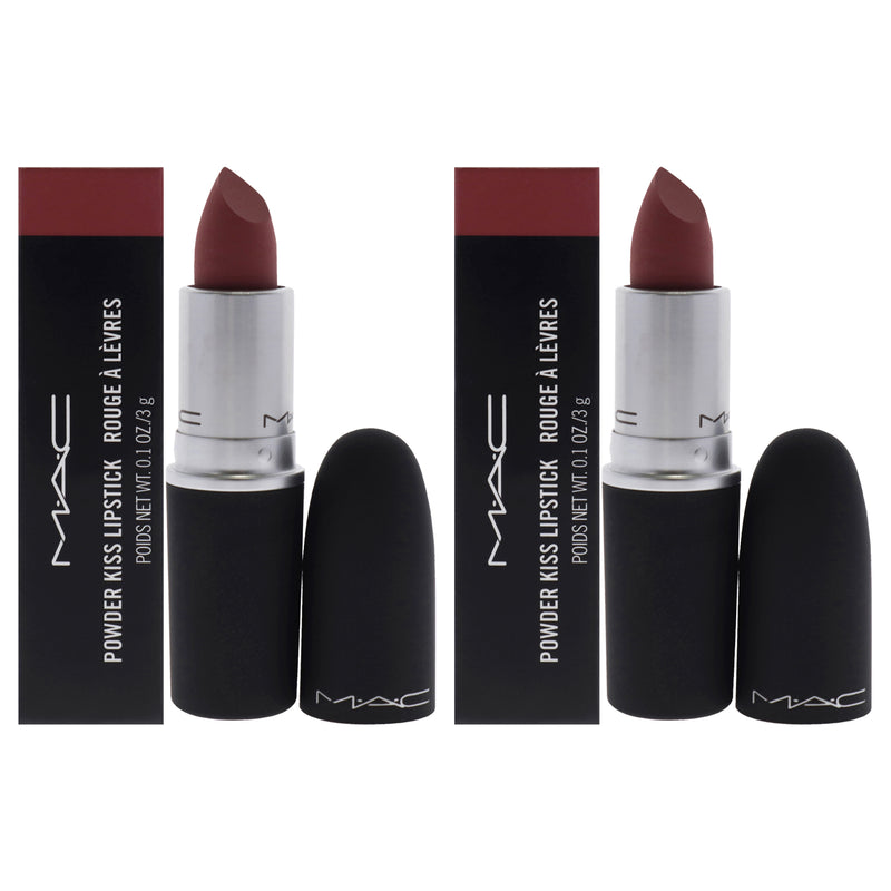 MAC Powder Kiss Lipstick - 930 Brickthrough by MAC for Women - 0.10 oz Lipstick - Pack of 2