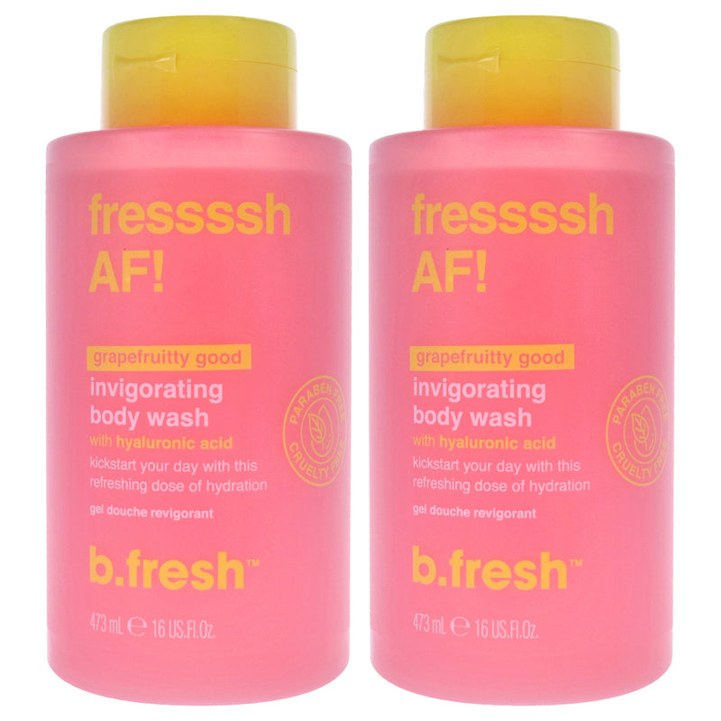 B.Tan Fressssh AF Invigorating Body Wash by B.Tan for Unisex - 16 oz Body Wash - Pack of 2