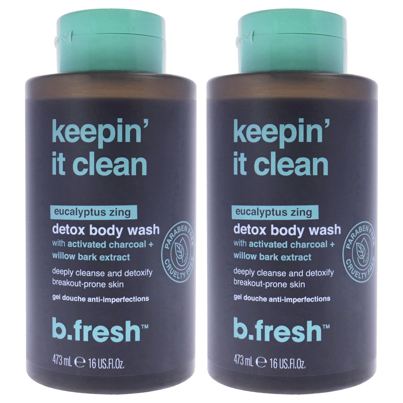B.Tan Keepin It Clean Detox Body Wash by B.Tan for Unisex - 16 oz Body Wash - Pack of 2