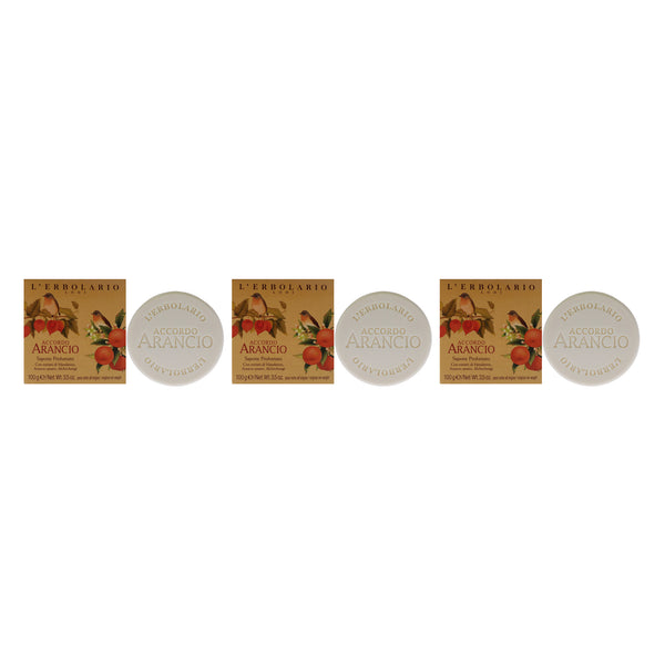 LErbolario Accordo Arancio Perfumed Soap by LErbolario for Unisex - 3.5 oz Soap - Pack of 3