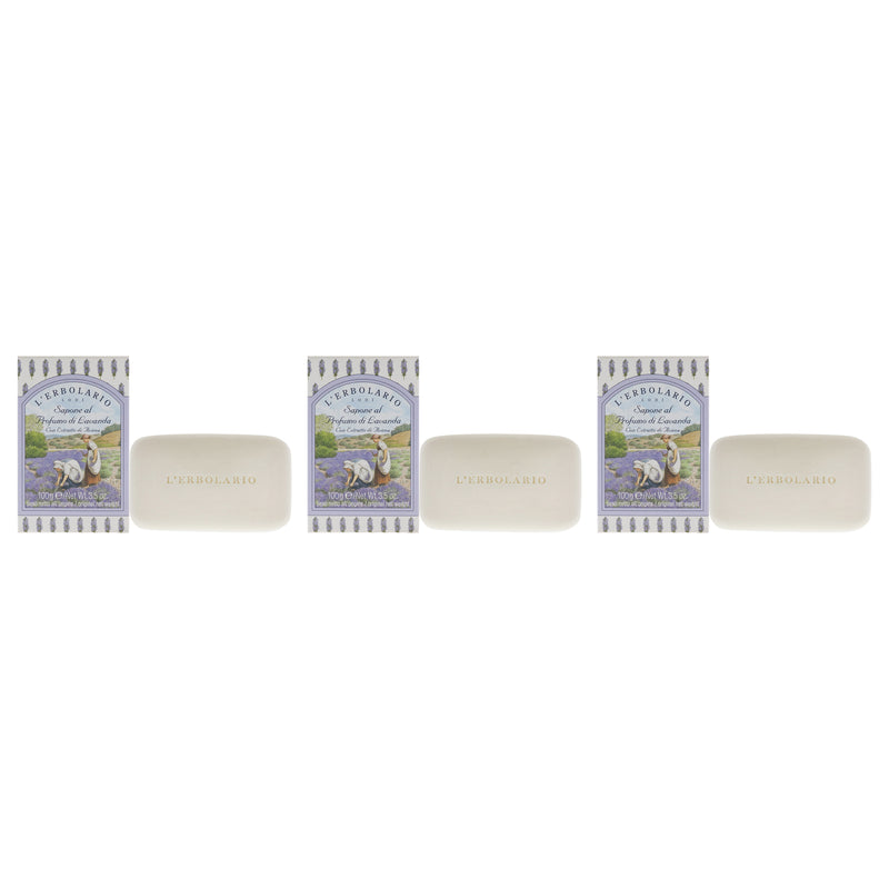 LErbolario Lavender Perfumed Soap by LErbolario for Unisex - 3.5 oz Soap - Pack of 3