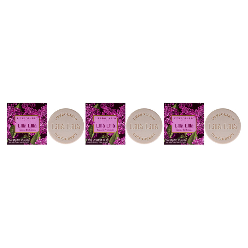 LErbolario Lilac Lila Perfumed Soap by LErbolario for Unisex - 3.5 oz Soap - Pack of 3