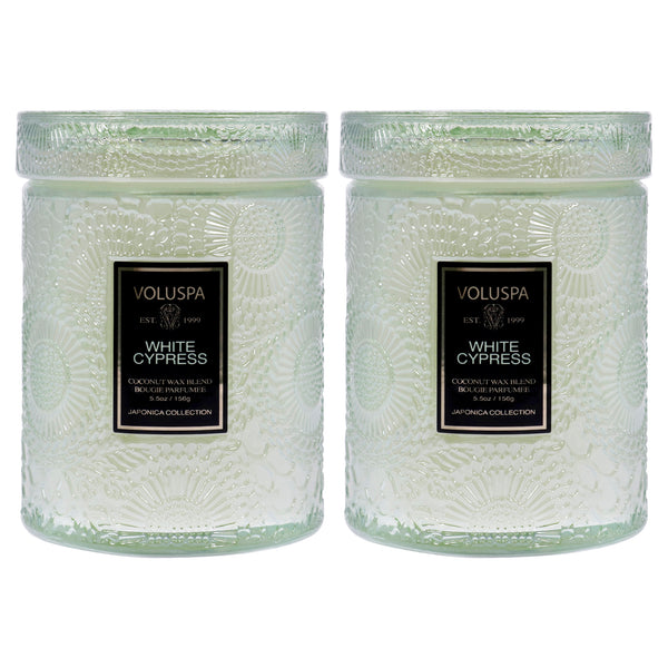 Voluspa White Cypress - Small by Voluspa for Unisex - 5.5 oz Candle - Pack of 2