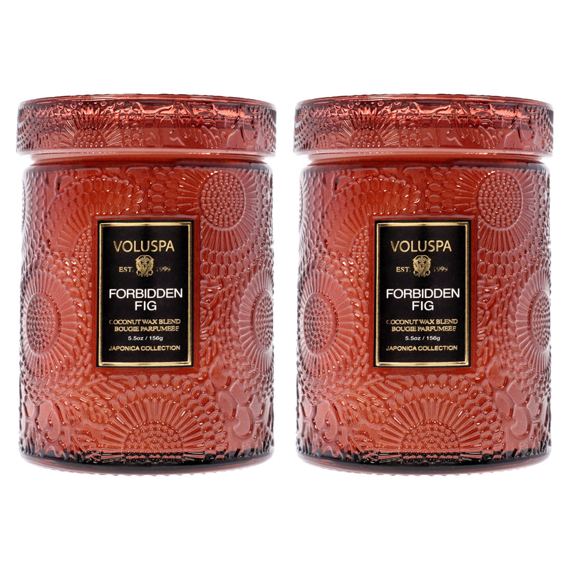 Voluspa Forbidden Fig - Small Kit by Voluspa for Unisex - 2 x 5.5 oz Candle