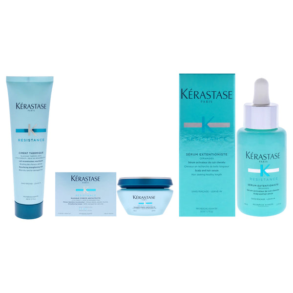 Kerastase Resistance Kit by Kerastase for Unisex - 3 Pc Kit 1.7oz Resistance Serum Extentioniste, 6.8oz Resistance Masque Force Architecte Masque, 5.1oz Resistance Ciment Thermique Treatment